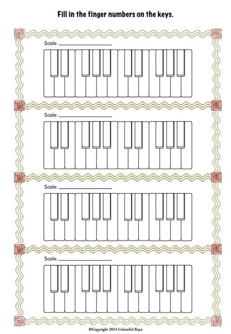 Blank Scale Keyboards Worksheet Piano Worksheets Music Worksheets
