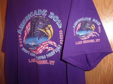 Lake George Ny Americade 2012 Purple Xl T Shirt Motorcycle Touring