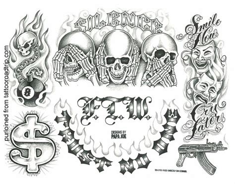 Drawings Gangster Tattoo Stencil Outline Tattoo Design Kulturaupice