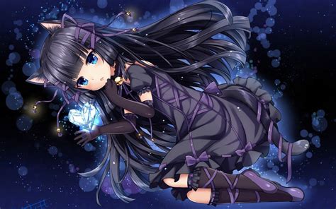 Kawaii Black Cat Girl Wallpapers Wallpaper Cave