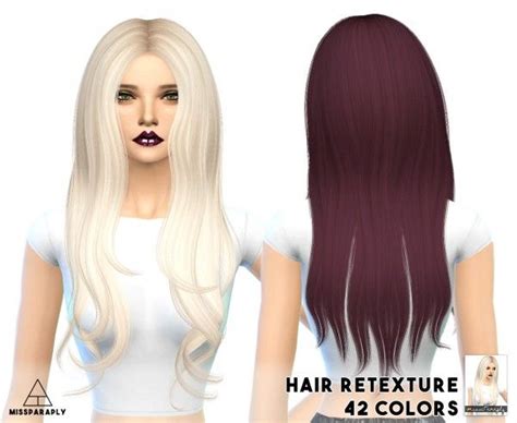 Miss Paraply Hair Retexture Alesso 60′s 42 Colors • Sims 4