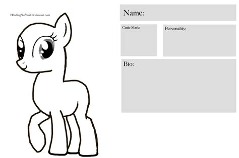 Free To Use My Little Pony Character Sheet By H0wlingshewolf On Deviantart