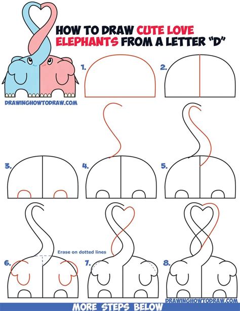When you open the app, you will see an extensive gallery of diverse and cute drawings lastly, you can take a photo of your drawing and upload it to the app to share it with the rest of the learning community. How to Draw Cute Kawaii Chibi Elephants in Love Forming a Heart with Their Trunks - Step by Step ...