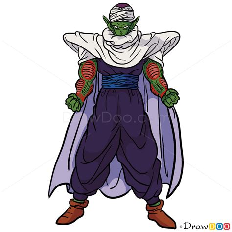 How To Draw Piccolo Step By Step Draw A Slightly Curved Vertical Line
