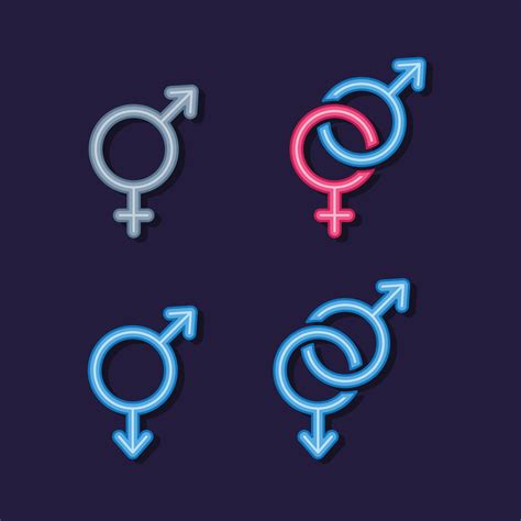 Gender Icon Male Female Couple Lgbt Men Woman Lesbian Flat Sexual Symbols 3540613 Vector Art At
