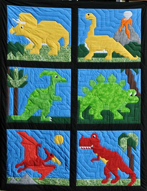 Dinosaurs Twin Size Quilt Pattern X Pdf Twin Quilt Pattern Crochet Quilt Pattern Boys
