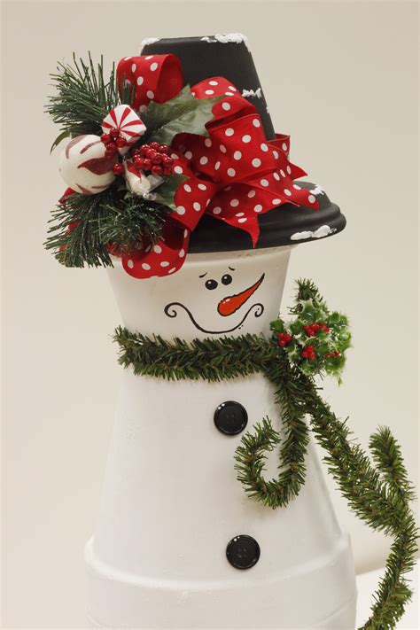 Clay Pot Snowman By Linda Ac Moore Waldorf Md Claypot Craft