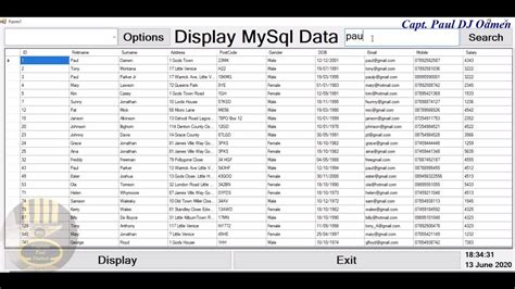 How To Connect Mysql Database And Search Data In Datagridview In