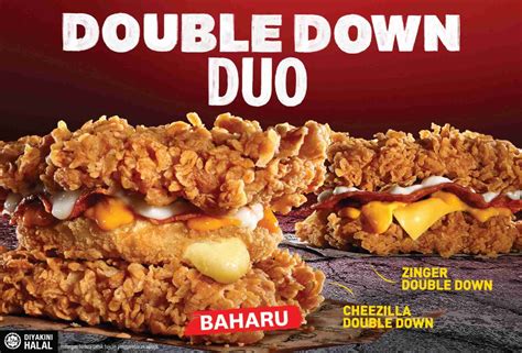 The Kfc Zinger Double Down Returns Together With New Cheezilla Double