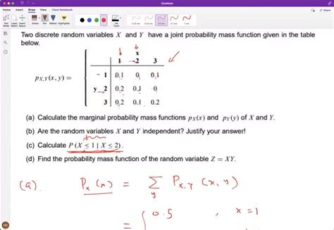 SOLVED Text Two Discrete Random Variables X And Y Have A Joint