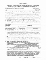 Virginia Residential Lease Agreement Free Images