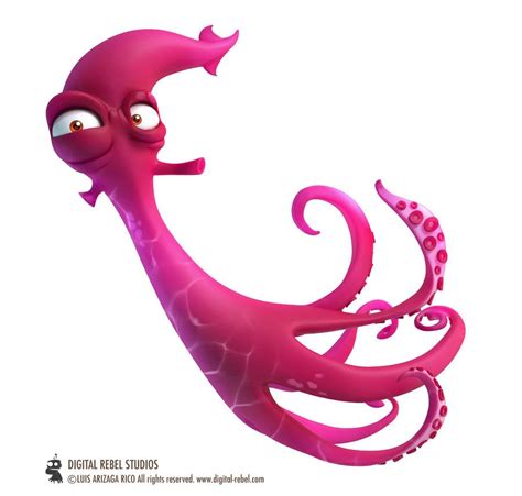 Squid By Digitalrebelstudio On Deviantart 3d Cartoon Character Design