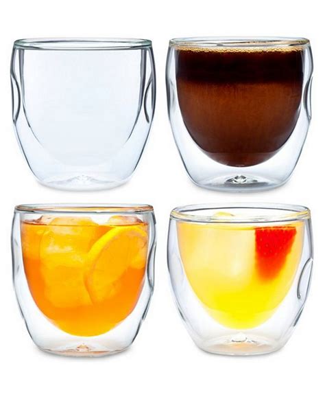 ozeri moderna artisan series double wall 8 oz beverage glasses set of 4 macy s