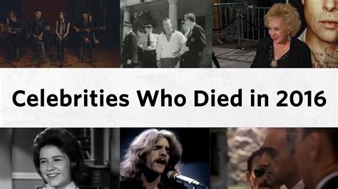 Final Farewells Celebrities Who Died In 2016