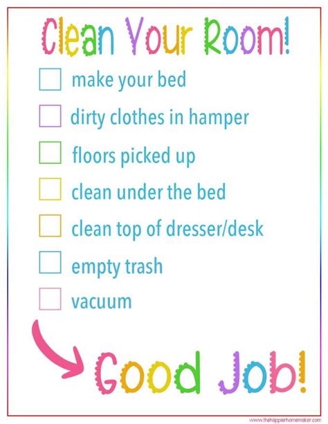 Help Your Kids Keep Their Rooms Clean With This Free Printable Step By