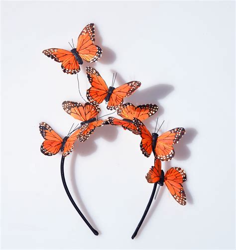 Orange Monarch Butterfly Fascinator Headband Fascinator Fascinator