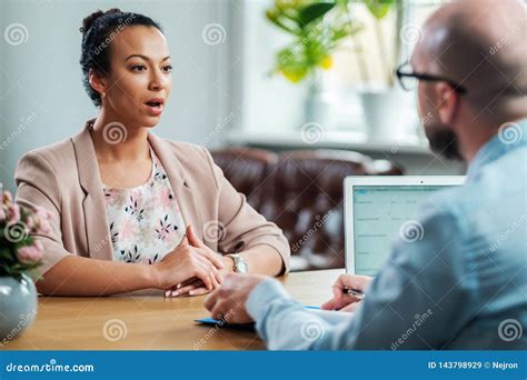 Black Girl Attending Job Interview Stock Image Image Of Looking