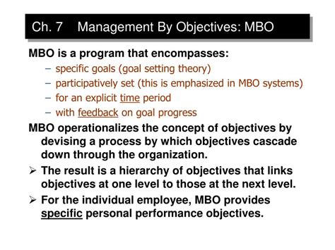 Mbo Program Explain What An Mbo Program Is And Discuss The Common