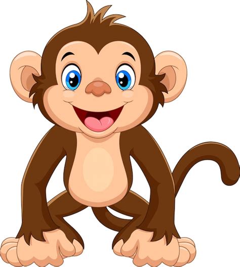 Cute Monkey Cartoon Premium Vector