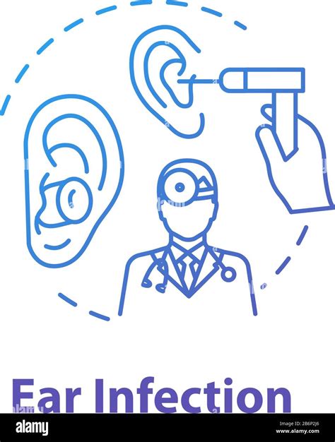 Ear Infection Concept Icon Physician Check Diagnosis For Otitis