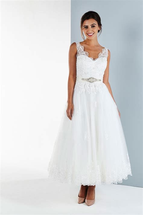 Polly A Timeless Classic Tea Length Gown Wed4less Outlets ~ Wedding