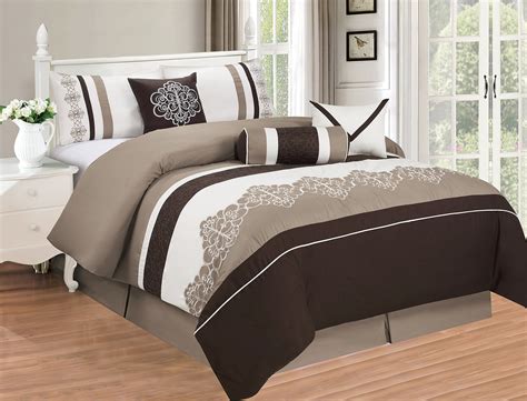 Shop for queen comforters brown online at target. All American Collection New 7 Piece Embroidered Oversized ...