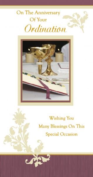 Express yourself by customizing the online greeting card. Ordination/Anniversary Card