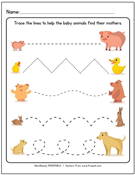 Line Tracing Worksheet Preschool