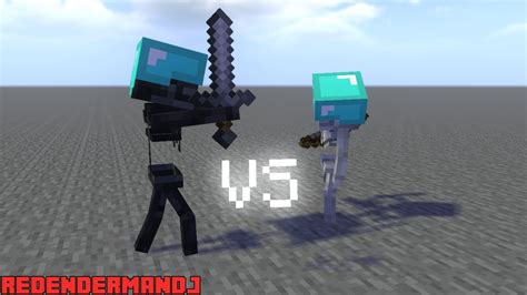 Skeleton Vs Wither Skeleton Minecraft Mob Battle Animation Youtube