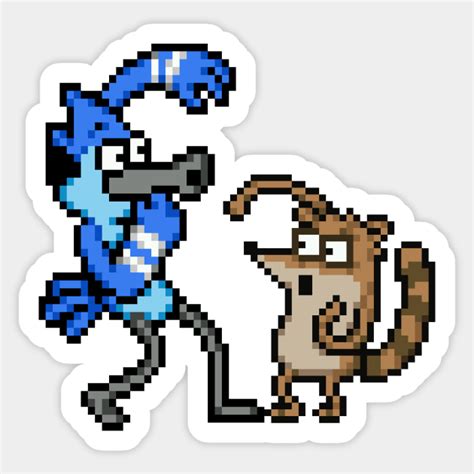 Regular Show Pixel Mordecai And Rigby Regular Show Sticker Teepublic