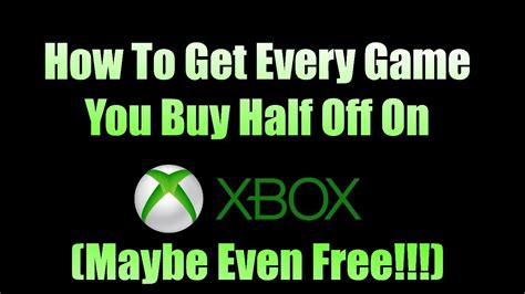 How To Get Any Game Half Off On Xbox One Youtube