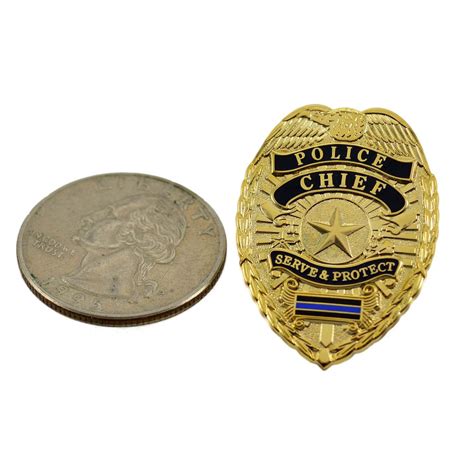 Police Chief Mini Badge Blue Line Mini Badge Generic Police Pin