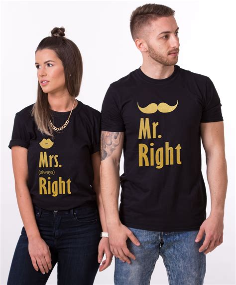 couples set mr right mrs always right matching shirts