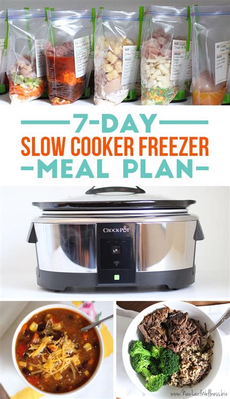 7 Day Slow Cooker Freezer Meal Plan