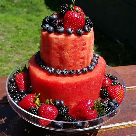 Homemade Watermelon Birthday Cake Watermelon Cake Birthday