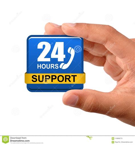 24 Hours Support Button Stock Image Image Of Customer 119006773