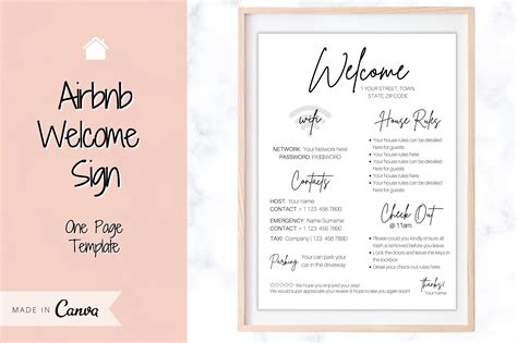 Airbnb Welcome Sign Poster Template Poster Template Wifi Password