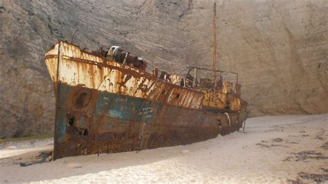 Ship Smugglers Cove Zákynthos Photo From Navagio In