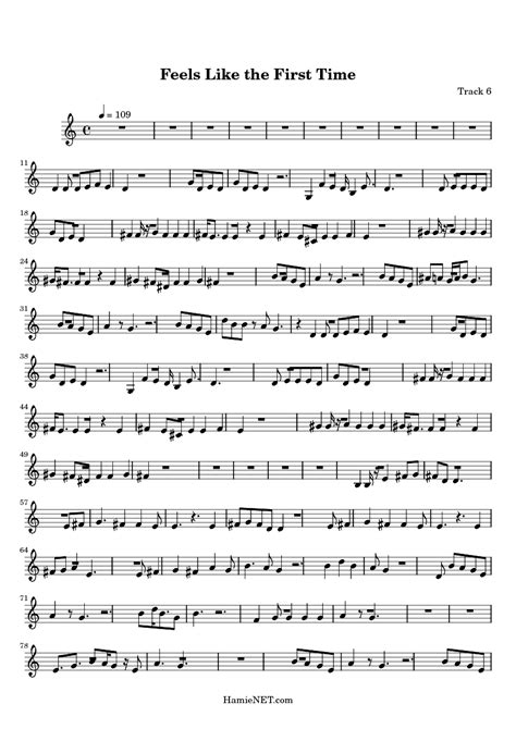 Feels Like The First Time Sheet Music Feels Like The First Time Score