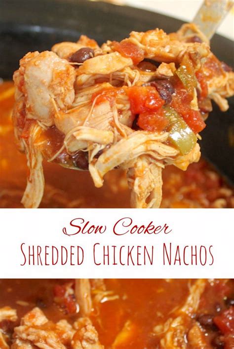 Just before serving, garnish with jalapeño, sour cream, diced green onions and tomatoes and a sprinkle of cilantro. Slow Cooker Shredded Chicken Nachos | Recipe (With images ...