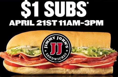 Jimmy Johns One Dollar Subs Deal Today Jjblt Sandwich Among 1 Deals