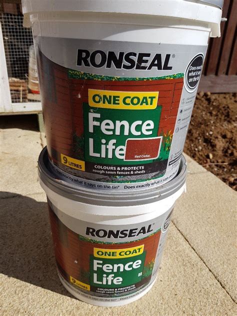 Ronseal One Coat Fence Paint 2 X 9ltr Red Cedar In Broughton Astley