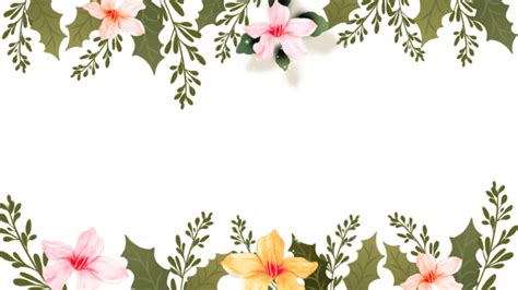 Rectangular Floral Border Png Picture Watercolor Fengsi Lily Floral