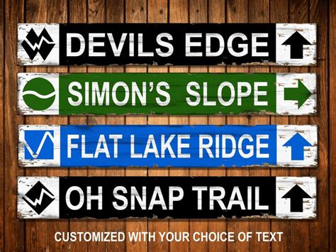 Custom 4 Piece Mountain Bike Trail Signs Trail Head Sports Etsy In