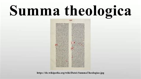 Summa Theologica Youtube