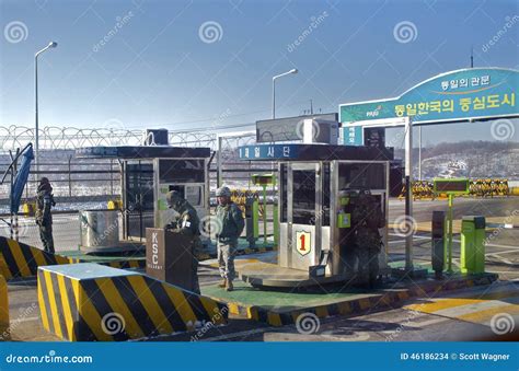 South Korea North Korean Border Checkpoint Editorial Stock Image