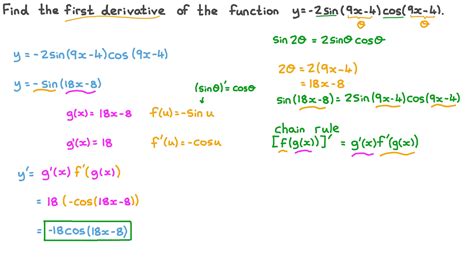 Question Video Differentiating Trigonometric Functions Using The Chain