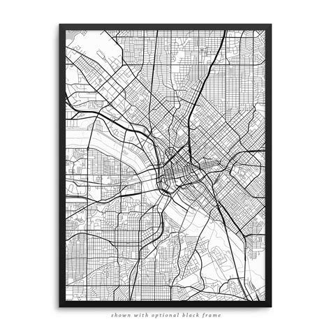 Dallas Texas Poster City Map Decor