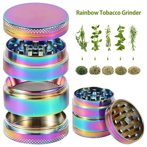 4 layers grinder window zinc alloy hand crank herb crusher tobacco smoke 50mm uk tobacco