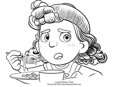 Massimo Marcovaldo From Luca Disney Pixar Coloring Page My Xxx Hot Girl